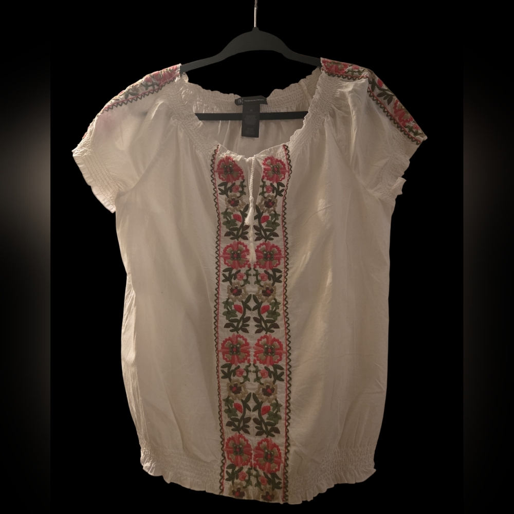 INC International Concepts Embroidered Blouse